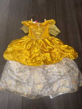 Yellow goldish Disney Princess belle Ball Gown Kids Costume pretend play